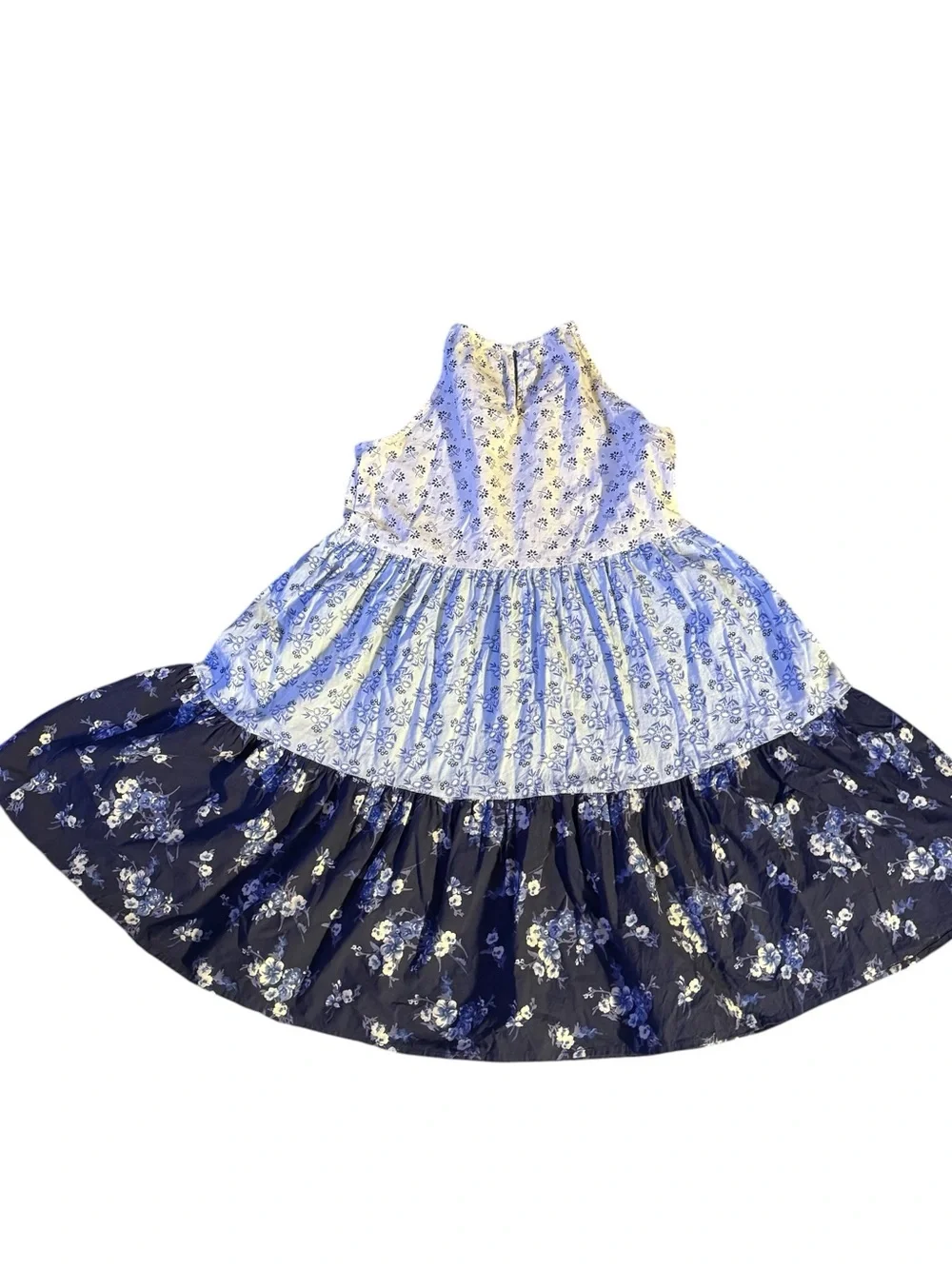Gymboree Girls Floral Tiered Dress - Blue Skies sleeveless dress  size 12